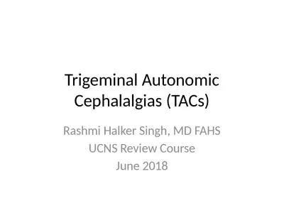 Trigeminal Autonomic  Cephalalgias