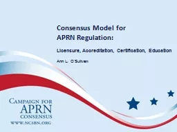 PPT-Consensus Model for APRN Regulation: