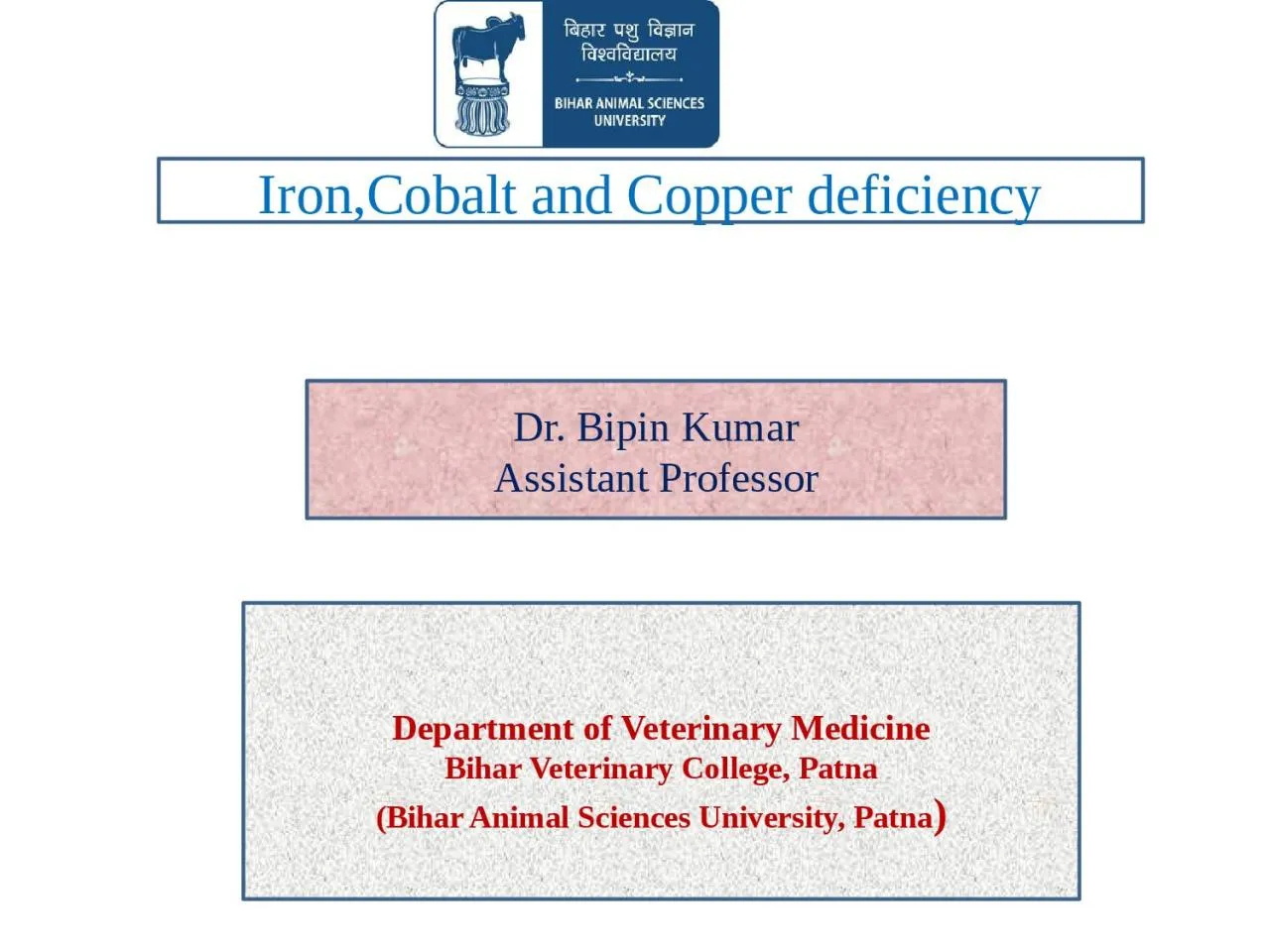 PPT-Iron,Cobalt and Copper deficiency