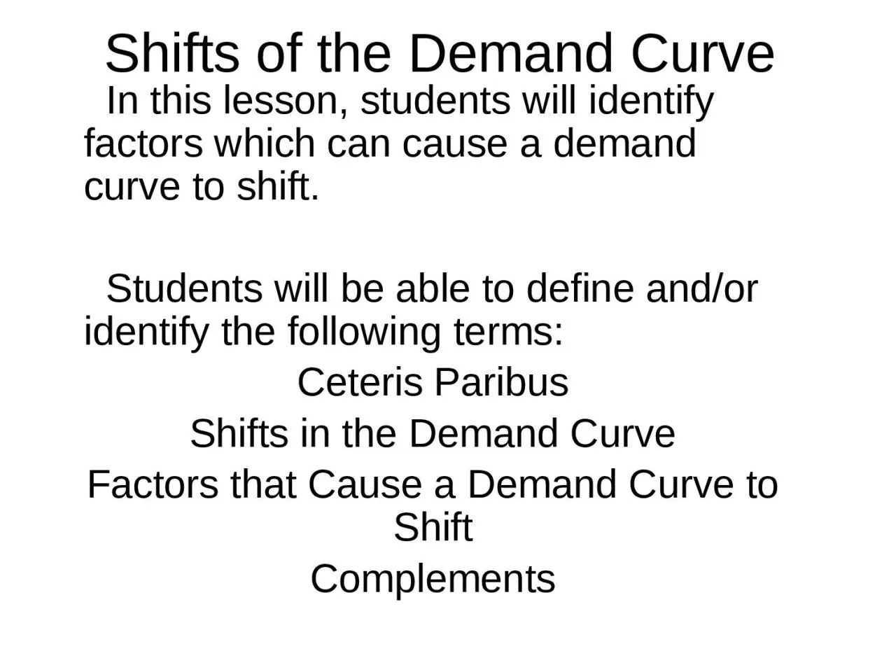 PPT-Shifts of the Demand Curve