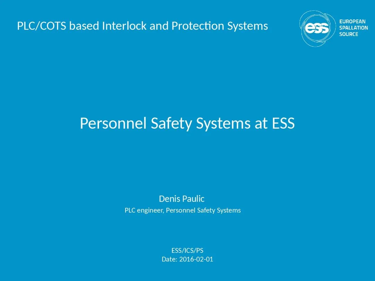 PPT-Personnel Safety Systems at ESS