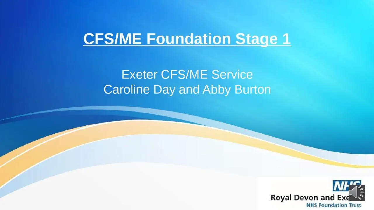 PPT-CFS/ME Foundation Stage 1