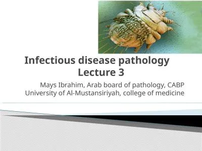 Infectious  disease pathology    Lecture