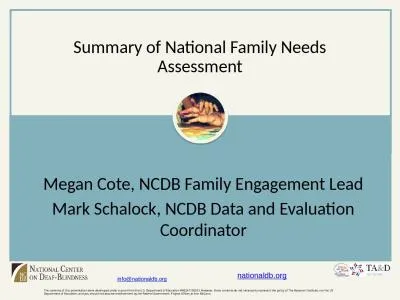 Summary of National Family Needs Assessment