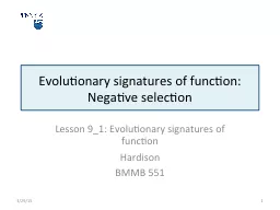 Evolutionary signatures of function: Negative selection