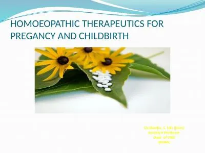 HOMOEOPATHIC THERAPEUTICS FOR PREGANCY AND CHILDBIRTH