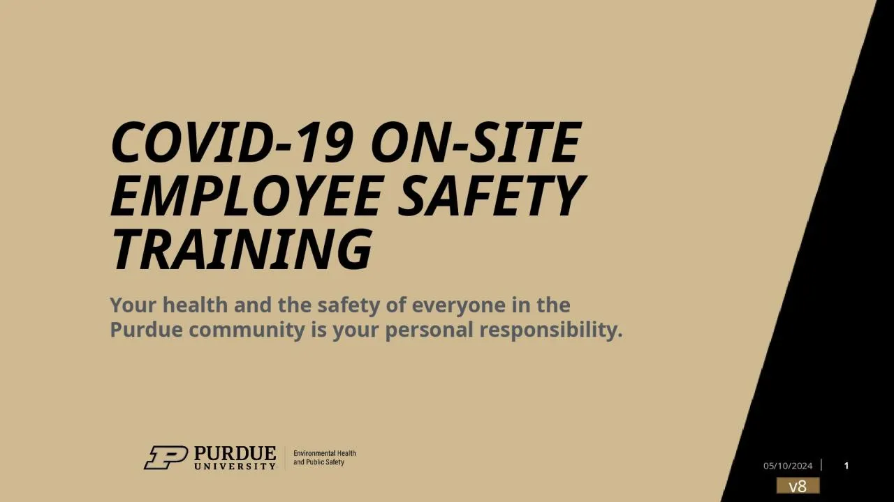 PPT-COVID-19 On-Site Employee Safety Training