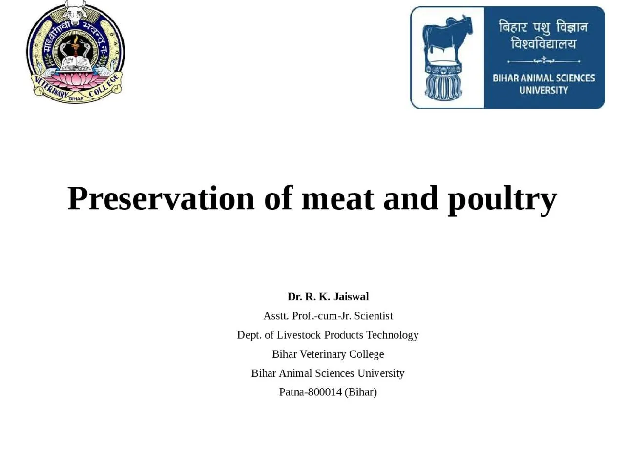 PPT-Preservation of meat and poultry