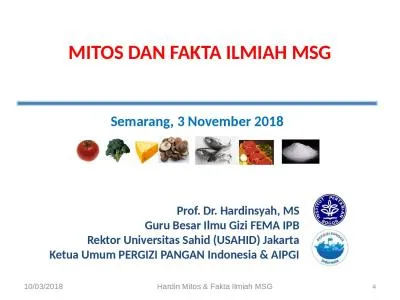 10/03/2018 Hardin Mitos & Fakta Ilmiah MSG