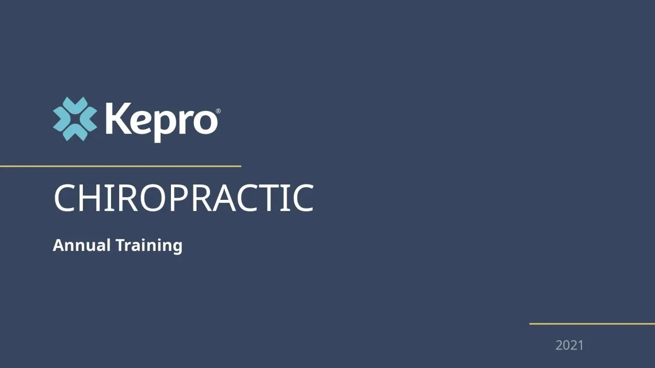 PPT-Chiropractic Annual Training