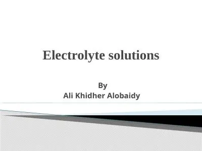 Electrolyte solutions By