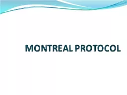 MONTREAL PROTOCOL Introduction