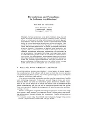 Formulations and formalisms in software architecture