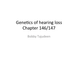 Genetics of hearing loss