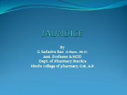 JAUNDICE  By G  Sadasiva