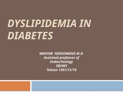 DYSLIPIDEMIA IN DIABETES