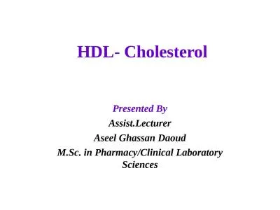 HDL- Cholesterol Presented By