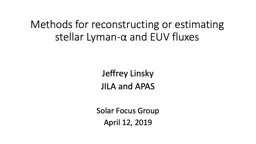 Methods for reconstructing or estimating stellar Lyman-α and EUV fluxes