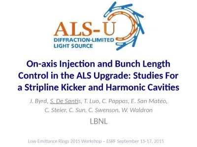 On-axis Injection and Bunch Length Control in the ALS Upgrade: Studies For a Stripline Kicker and H