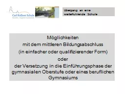PPT-Übergang an eine w eiterführende Schule