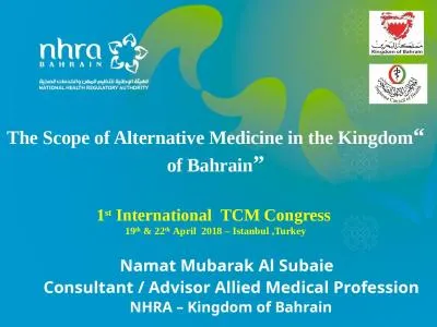 “ The Scope of Alternative Medicine in the Kingdom of Bahrain