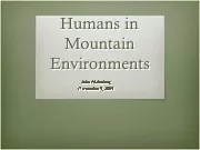 Humans in Mountain Environments