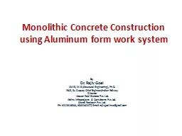 Monolithic Concrete Construction using Aluminum