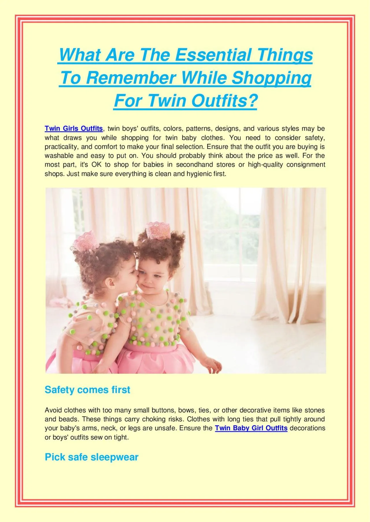 PDF-What Are The Essential Things To Remember While Shopping For Twin Outfits?