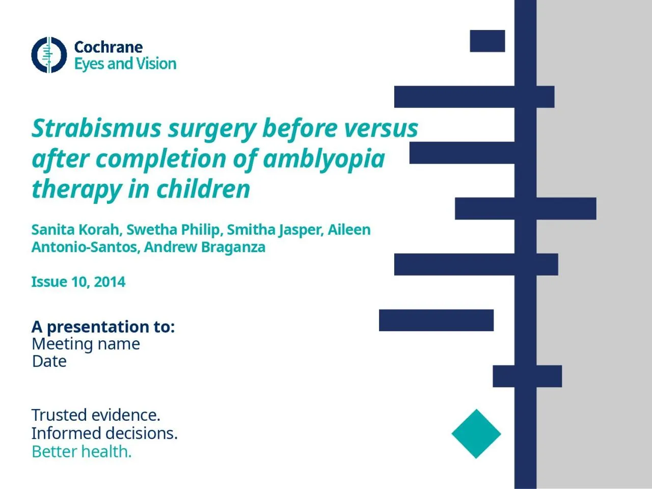 PPT-Strabismus surgery before versus after completion of amblyopia therapy in children