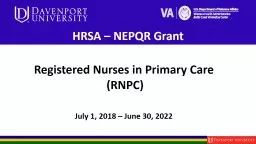HRSA – NEPQR Grant Registered Nurses in Primary Care