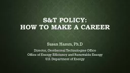 S&T Policy:  how to make a career