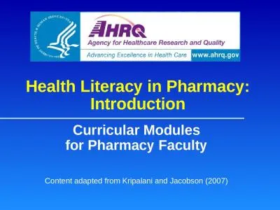 Health Literacy in Pharmacy: Introduction