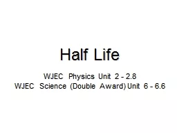 Half Life WJEC Physics Unit 2 - 2.8