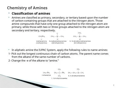 Classification of amines