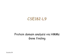 CSE182-L9 Protein domain analysis via