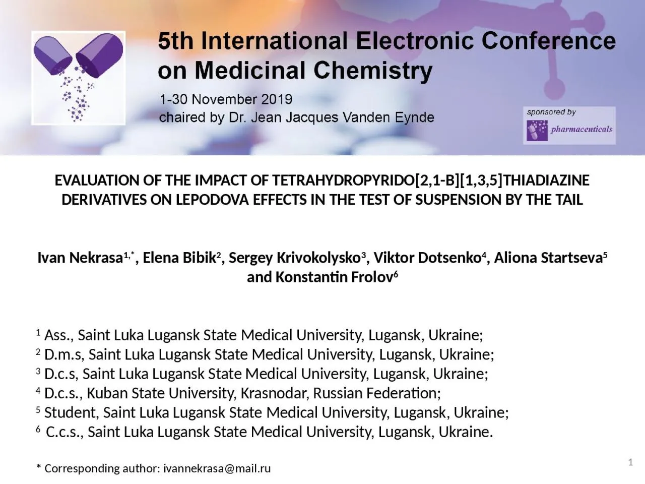 PPT-EVALUATION OF THE IMPACT OF TETRAHYDROPYRIDO[2,1-B][1,3,5]THIADIAZINE DERIVATIVES ON LEPODOVA