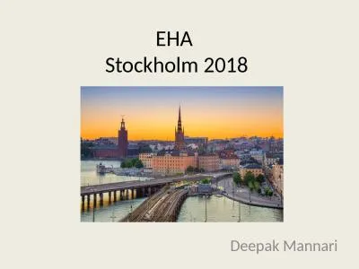 EHA  Stockholm 2018 Deepak Mannari