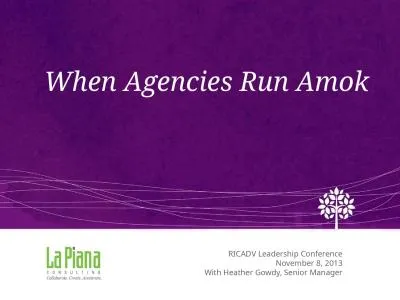 When Agencies Run Amok RICADV Leadership Conference