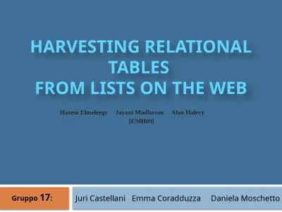 Harvesting Relational Tables