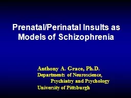 PPT-Prenatal/Perinatal Insults as Models of Schizophrenia