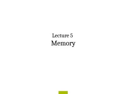 Lecture 5  Memory Attention