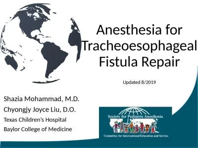 Anesthesia for Tracheoesophageal Fistula Repair
