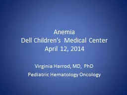 Anemia Dell Children’s Medical Center