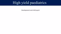 Haematology High yield paediatrics