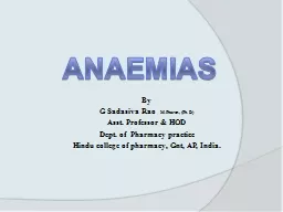 Anaemias   By G  Sadasiva