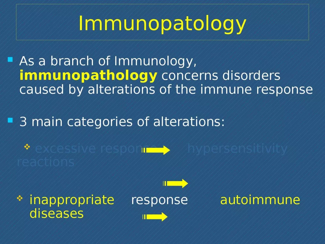 Immunopatology As a branch of Immunology,