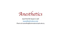 Anesthetics Asst  Prof  Dr