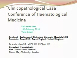 Clinicopathological Case Conference of Haematological Medicine