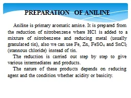 Preparation of aniline