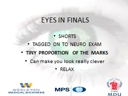 EYES IN FINALS SHORTS TAGGED ON TO NEURO EXAM